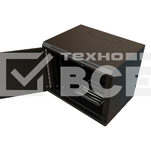 Шкаф коммутационный WRline (WR-TW-1566-SR-RAL9004) настенный 15U 600x600мм пер.дв.металл 2 бок.пан. 60кг черный 520мм 775мм IP20 сталь