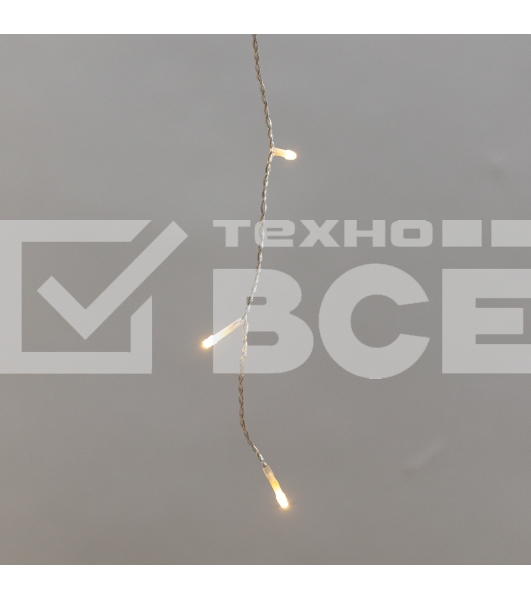Гирлянда светодиодная Айсикл (бахрома) 25х0,6м, c эффектом мерцания, прозрачный провод, IP44, 230В, диоды ТЕПЛЫЕ БЕЛЫЕ, 588LED NEON-NIGHT