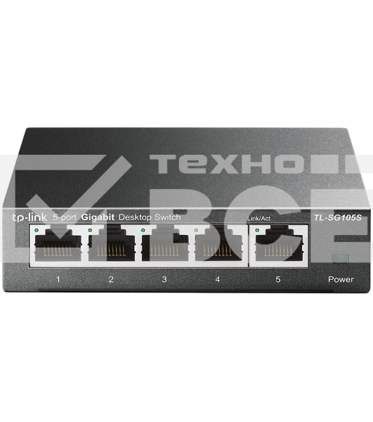 Коммутатор настольный TP-Link TL-SG105S 5-портовый 10/100/1000 Мбит/с
