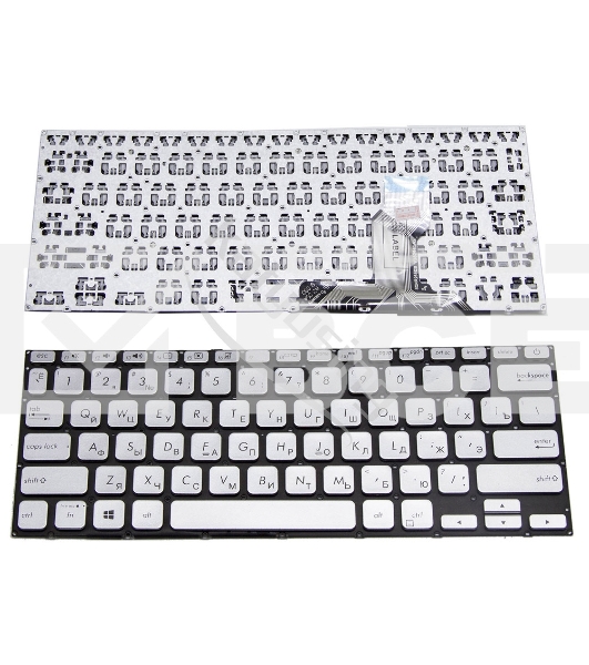 Клавиатура для ноутбука Asus X420 серебристая