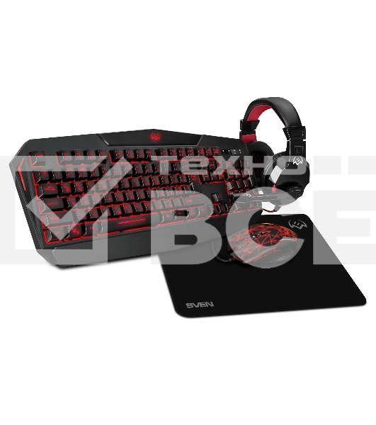 Игровой набор SVEN GS-4300  клавиатура+мышь+гарнитура+коврик