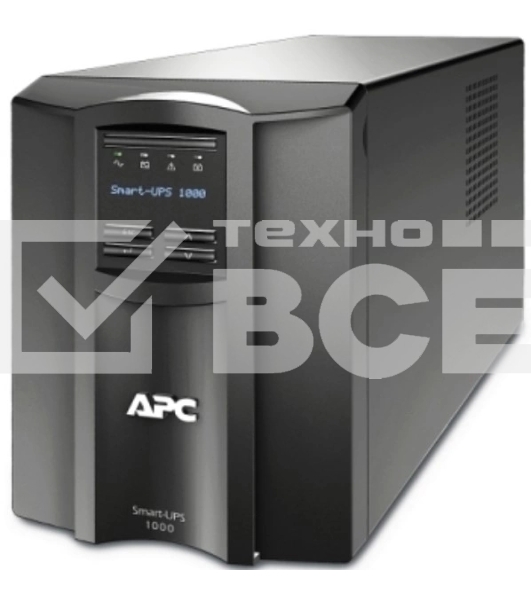 Источник бесперебойного питания APC Smart-UPS 1000VA/700W, Line-Interactive, LCD, Out: 220-240V 8xC13 (4-Switched), SmartSlot, USB, SmartConnect, Black, 1 year warranty (REP: SMT1000I)