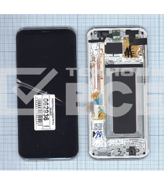 Дисплей для Samsung Galaxy S8 Plus SM-G955F черный c серебристой рамкой