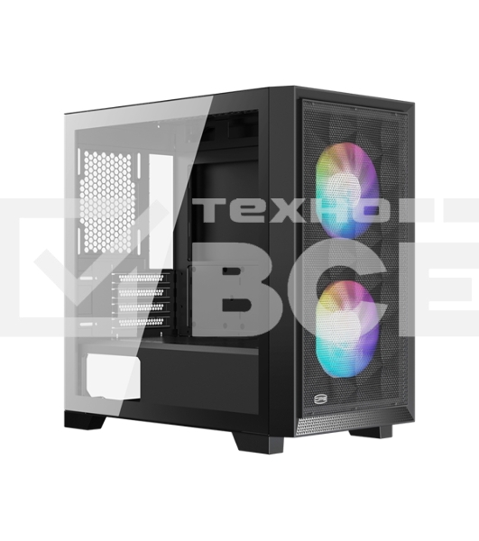 Компьютерный корпус без блока питания PCCooler C3D310 BK ARGB, Mini-Tower, TG, Mesh, 2x120мм ARGB, 2xUSB-A 3.0, mATX, mITX черный