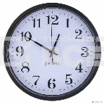 Часы настенные Perfeo 'PF-WC-002', круглые д. 25 см, черный корпус/белый циферблат, фото 1