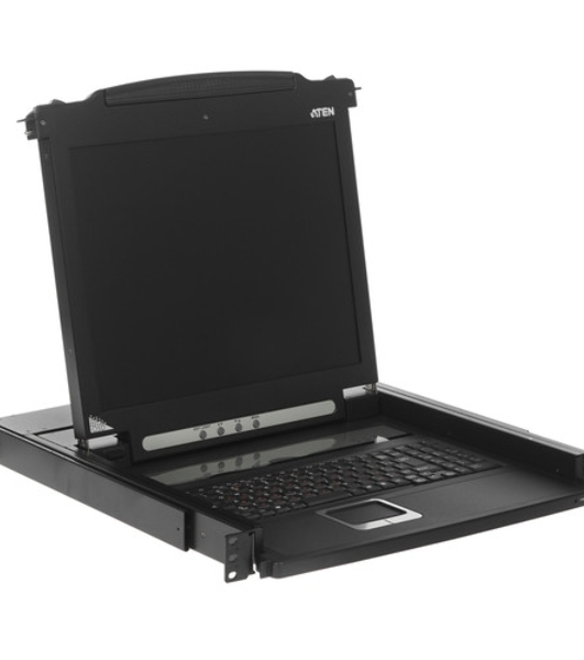 Консоль управления для KVM-переключателей ATEN (CL1000M-ATA-RG) 19', SVGA+KBD+MOUSE PS/2, с KVM-шнуром PS/2 1.8м., LCD экран 17', лат./рус. клавиатура