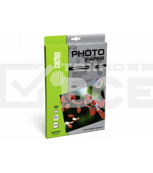 Фотобумага Cactus CS-GA420050 глянцевая А4 200 г/м2 50 листов
