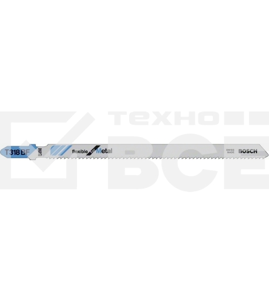 Пилка для лобзика BOSCH T318BF (2.608.634.242)металл, 132мм, шаг 1.8, BiM, 5шт LongLife