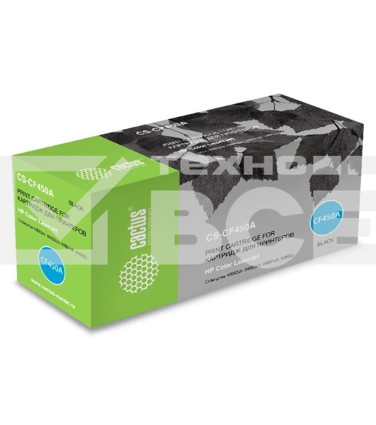 Картридж лазерный Cactus CS-CF450A черный (12500 стр.) для HP Color LJ Enterprise M652dn /M653dn /M681dh