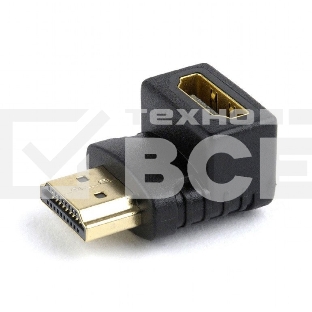 Переходник Cablexpert HDMI-HDMI 19F/19M, угловойсоединитель 90 градусов, золотые разъемы (A-HDMI90-FML)