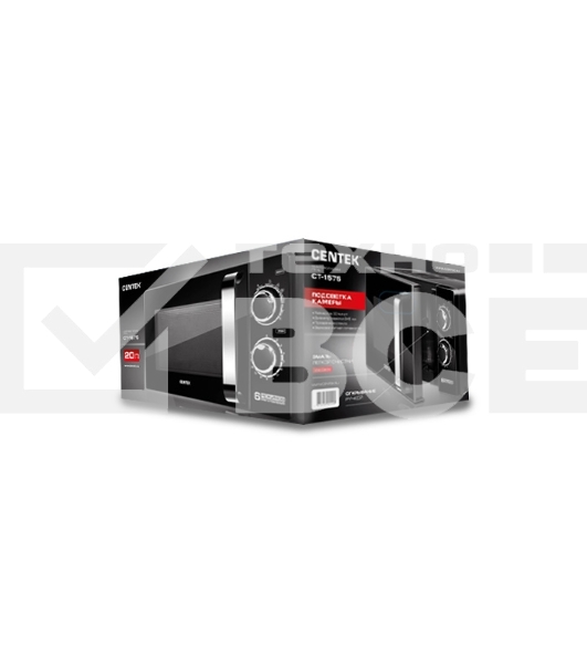 Микроволновая печь Centek CT-1575 черный, 20 л, 700 Вт, поворотный механизм