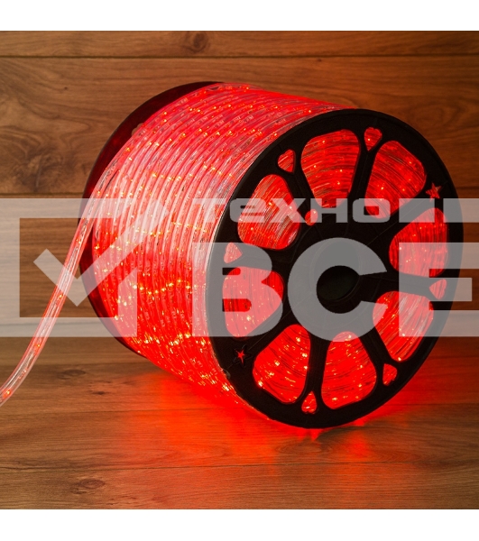 Дюралайт LED, свечение с динамикой (3W) - красный, 36 LED/м, бухта 100м