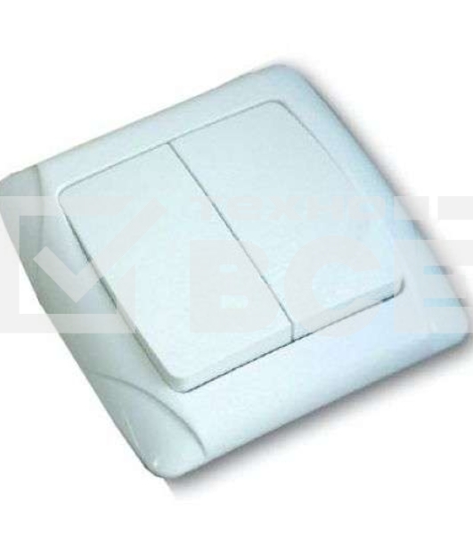 Выключатель 2-кл. СП Маргарита 10А IP20 бел. Universal М0023