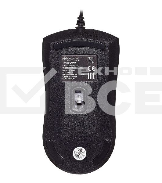 Мышь проводная Oklick 704G TOKUGAWA черный, 1600 dpi, USB, кнопки - 4