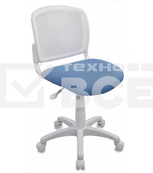 Кресло детское Бюрократ CH-W296NX/26-24 TW-15 белый, спинка сетка, сиденье голубой 26-24