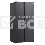 Холодильник Hyundai CS5003F черная сталь двухкамерный Side by Side 331/165л морозилка сбоку, фото2