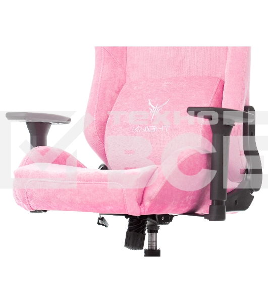 Кресло игровое Knight N1 Fabric розовый Velvet 36 с подголов. крестовина металл
