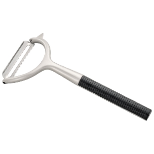 Овощечистка Mallony с гориз. лезв-м,серии Eletto, сплав цинка никелированный,ABS пластик (ручка)