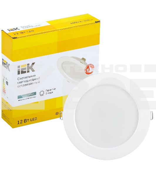 Светильник Iek LDVO0-1613-12-4000-K01 LED ДВО 1613 белый круг 12Вт 4000К IP20 пластик. корпус, диам 145 мм