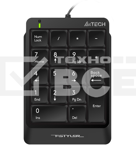 Числовой блок A4Tech Fstyler FK13P проводной, USB, черный