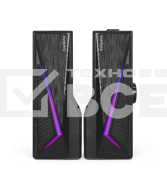 Саундбар-акустическая система 2.0 ExeGate Allegro 170 питание USB, Bluetooth, 2х3Вт (6Вт RMS), 60-20000Гц, черный, RGB подсветка