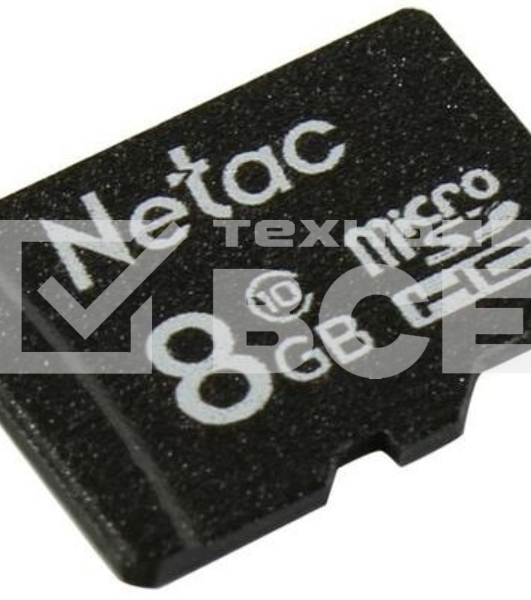 Флеш карта microSDHC 8GB Netac P500 <NT02P500STN-008G-S> (без SD адаптера) 80MB/s