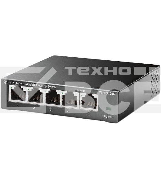 Коммутатор настольный TP-Link TL-SG105S 5-портовый 10/100/1000 Мбит/с