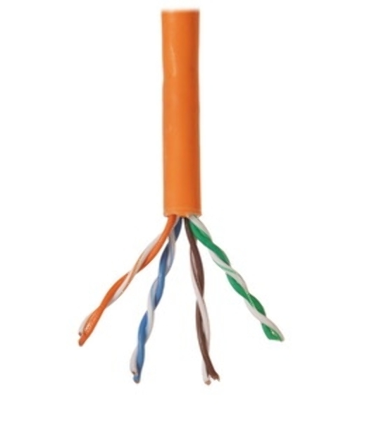 Кабель LANMASTER патч-кордовый UTP, 4x2, сat.5e, 350Mhz, LSZH, оранжевый, 305 м