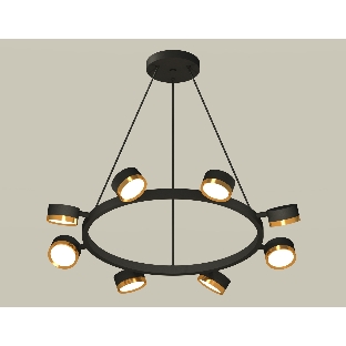 Светильник Ambrella light XB9198152/8 SBK/PYG черный песок/золото желтое полированное GX53 (C9198, N8124)