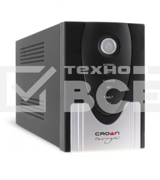 Источник бесперебойного питания CROWN Line Intractive CMU-SP800 COMBO USB 800VA\480W, корпус металл, 1x12V/9AH, розетки 4*IEC + 2*EURO+1*IEC bybass, трансформатор AVR 140-290V, съемный кабель 1.2 м, порт RJ11/45, порт USB, защита: от перегрузки, от КЗ, от скачков напряжения