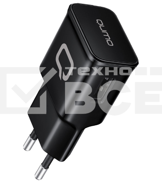 Сетевое зарядное устройство Qumo Energy (Charger 001), 1 USB, 1A, черный