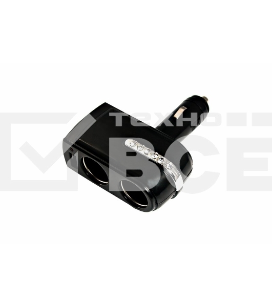 Разветвитель автоприкуривателя 2 гнезда 1хUSB (5 V 1000 mA) Rexant