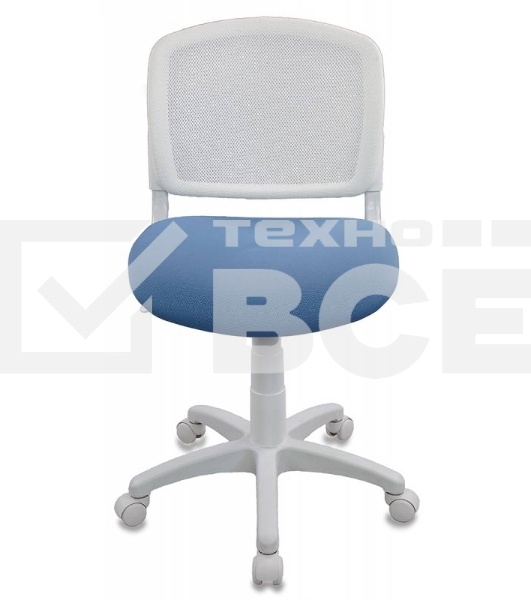 Кресло детское Бюрократ CH-W296NX/26-24 TW-15 белый, спинка сетка, сиденье голубой 26-24