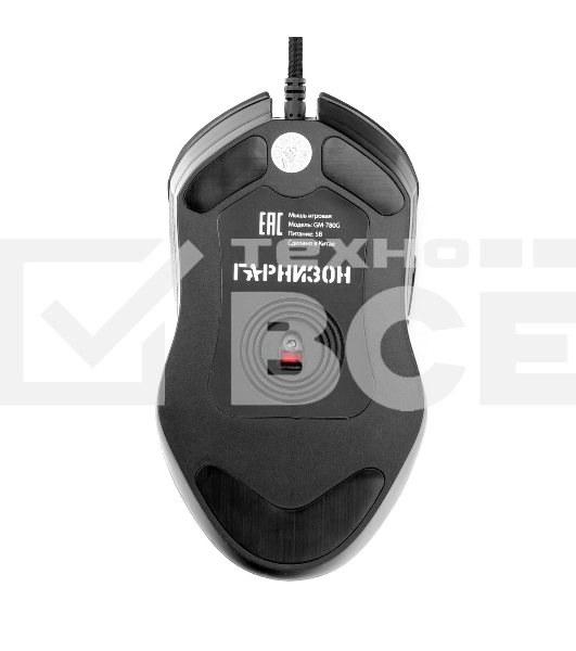 Мышь проводная Гарнизон GM-780G черный, 2400 dpi, USB, кнопки - 6