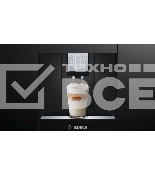 Встраиваемая кофемашина Bosch 59.4x45.5x35.6 см, 1600 Вт, 19 бар, полностью автоматическая, цвет: черный/нерж.сталь