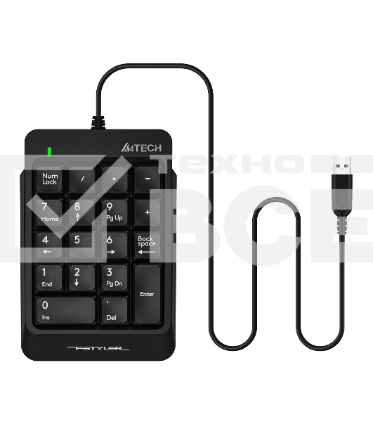 Числовой блок A4Tech Fstyler FK13P проводной, USB, черный