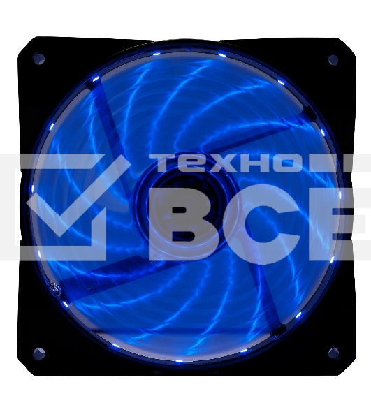 Вентилятор для корпуса Digma DFAN-LED-BLUE черный, 120 мм, 1200 об/мин, 23 дБ, 4 pin