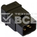 Разъемы для силового кабеля Hyperline CON-IEC320C20 Разъем IEC 60320 C20 220В 16A на кабель, контакты на винтах (плоские выступающие штыревые контакты в пластиковом обрамлении), прямой, фото 1