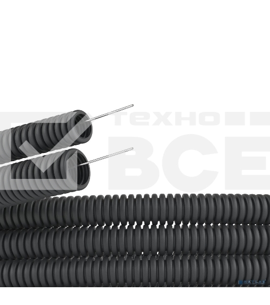 Труба гофрированная ДКС 71732 ПНД d32 мм с протяж. черный (уп. 25 м)