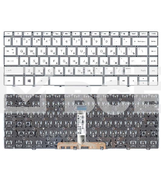 Клавиатура для ноутбука HP Spectre 13-AF белая с подсветкой