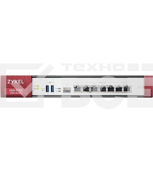 Межсетевой экран и Wi-Fi контроллер Zyxel USG FLEX 500 с подпиской Gold на 1 год (AS, AV, CF, IDP/DPI, Sandboxing, SecuReporter, Secure Wi-Fi, 72 AP), Rack, 7 конфигурируемых (LAN/WAN) портов GE, 1xSF