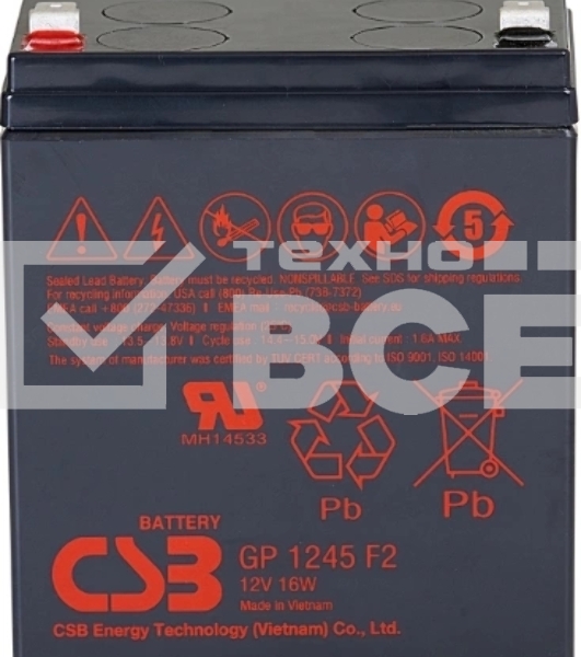 Батарея для ИБП CSB GP 1245 F2 (12V16W) 12В