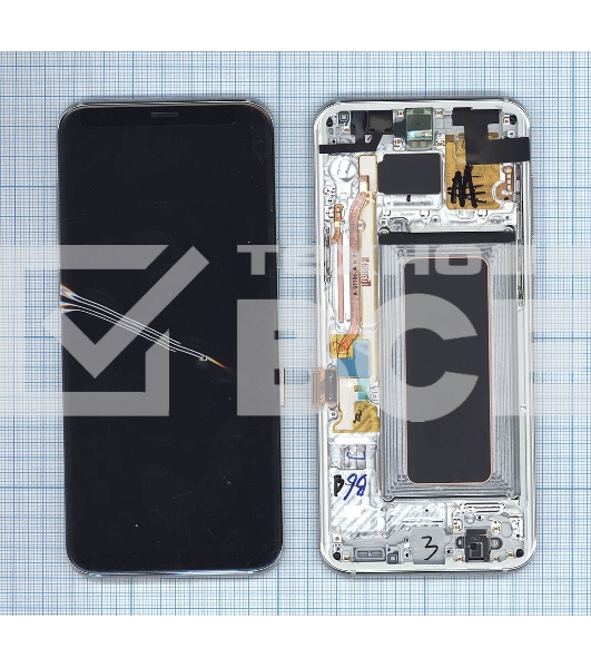 Дисплей для Samsung Galaxy S8 Plus SM-G955F черный c серебристой рамкой