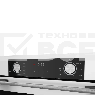 Встраиваемый духовой шкаф HF 608 W 60 см, 80 л, 6 режимов, каталитическая очистка, поворотные переключатели, телескопические направляющие на 1 уровне, белый цвет