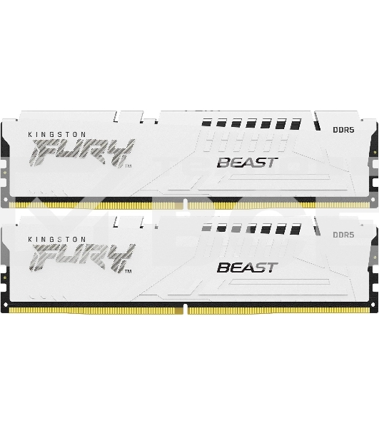 Оперативная память Kingston Fury Beast, DDR5, 32GB (2x16GB), 6000MHz, CL36, с радиаторами, белый