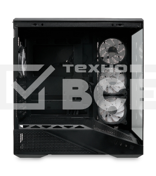 Компьютерный корпус без блока питания HSPD F711-TGbK-ARGB, Panoramic Full Tower, черный, TG, 0.7 SPCC, 4x120мм ARGB ATX, mATX, mITX 190/420/280мм 2x2.5', 2x3.5', 7xPCI 1xUSB-A 3.0, 1xUSB-C 445x235x475мм