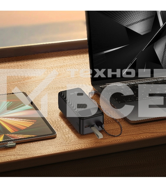 Портативный аккумулятор Cactus CS-PBFSND-40000 40000mAh 65W 3A черный