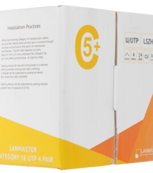 Кабель LANMASTER патч-кордовый UTP, 4x2, сat.5e, 350Mhz, LSZH, оранжевый, 305 м