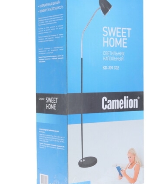 Светильник напольный, торшер, Camelion KD-332 C02 черный (230V, 40W, E27)