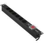 Блок розеток горизонтальный ExeGate ServerPro PDU-19H609 Al-6S-C14-2, 19', 1U, Алюминий, 6 Schuko, кабель с вилкой C14 VDE-250V-10A-3*1.0мм2, 2 метра, выкл. с подсветкой, SPD1, черный, фото8